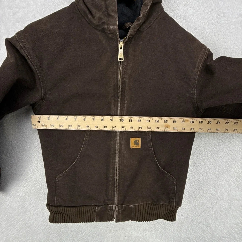 Carhartt Sandstone Jacket Quilt Lined Youth Large (10/12) YYJ130 DKB Dark Brown‎
